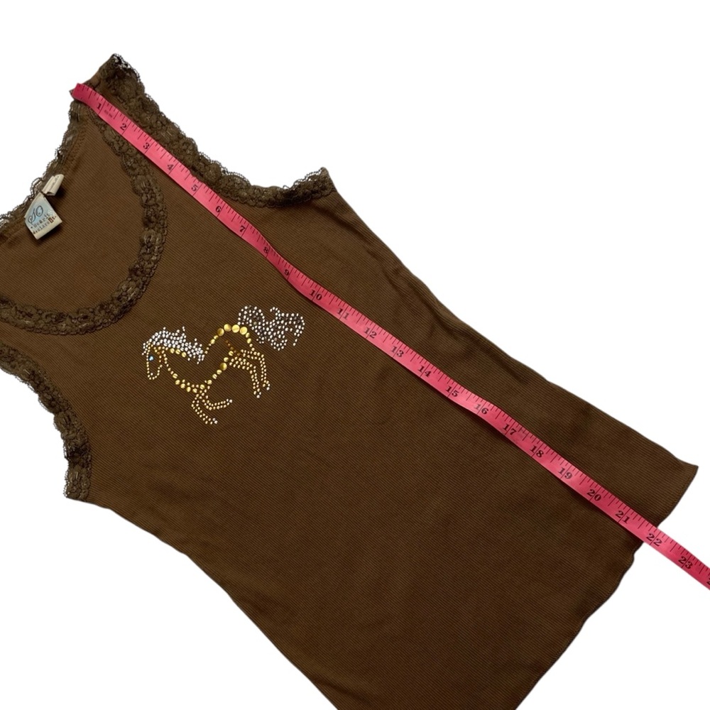Y2K Tank Top Lace Horse Medium - Picture 8 of 10
